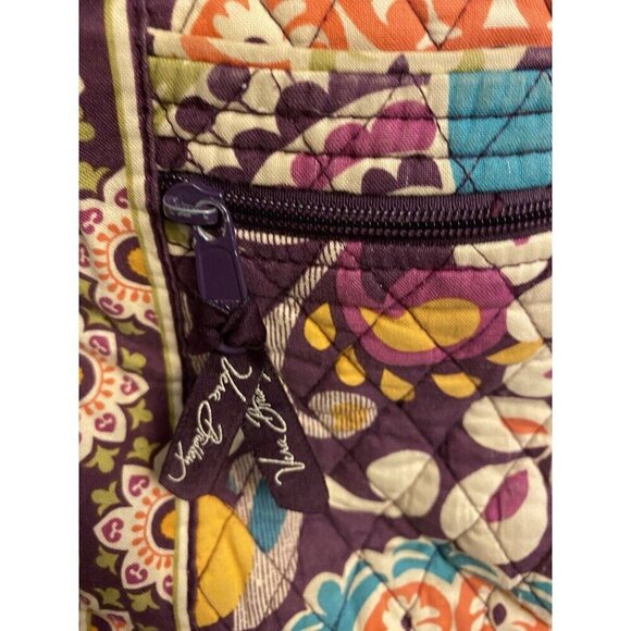 Vera Bradley Cross Over Purse Purple Paisley Quilted Hipster Purse Bag 10 X 11 - Picture 2 of 12